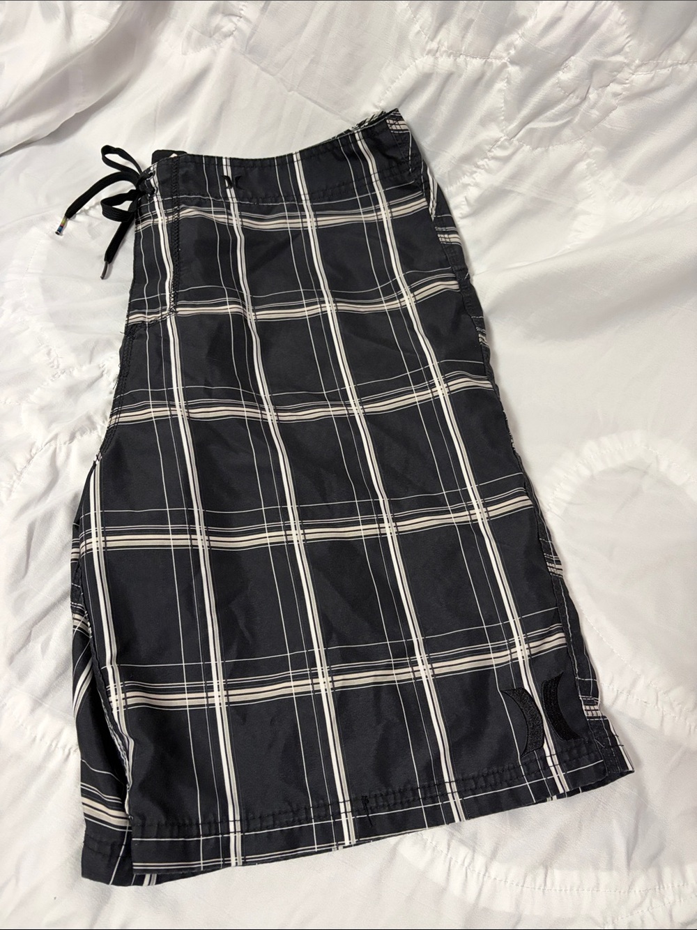 Hurley Black Plaid mens shorts